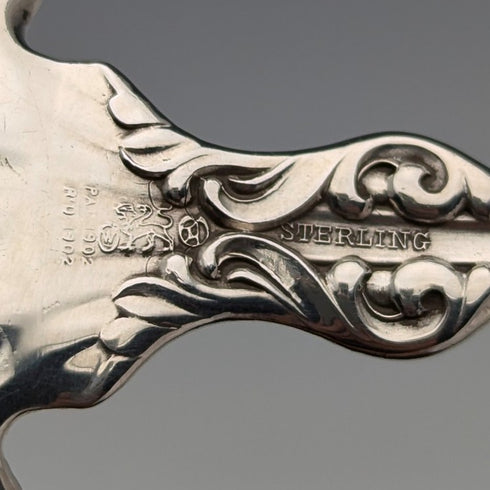 1900年頃 米国アンティーク 純銀製 デザートスプーン 36g Whiting Manufacturing